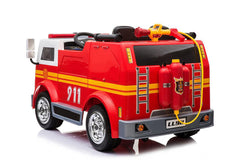 2025 24V Fire Truck 2 Seater Kids Ride On Car with Water Blaster Walkie Talkie Rubber Tires Leather Seat With RC