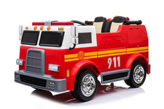 2025 24V Fire Truck 2 Seater Kids Ride On Car with Water Blaster Walkie Talkie Rubber Tires Leather Seat With RC