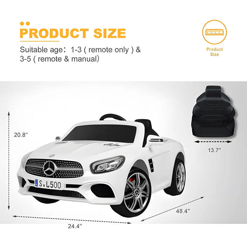 2025 Licensed Mercedes-Benz SL500 S301 12V Kids Ride On Car