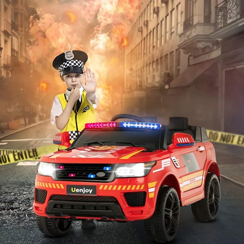 2023 12V Fire Fighter Truck Kids Ride On 1 Seater SUV Cars RC - Toys For All · Canada