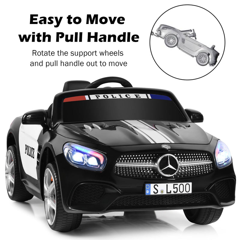 2023 12V Police Mercedes-Benz SL500 Kids Ride On Car with LED Siren Lights, Remote Control - Toys For All · Canada