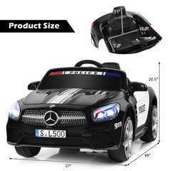 2023 12V Police Mercedes-Benz SL500 Kids Ride On Car with LED Siren Lights, Remote Control - Toys For All · Canada