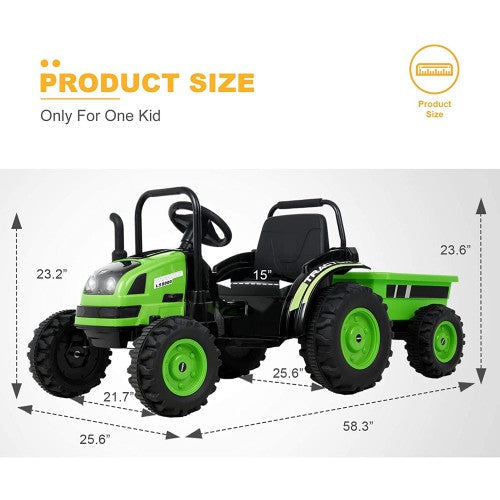 2023 6v Tractor Powered Ride-On Car Remote Control with Detachable Wagon - Toys For All · Canada